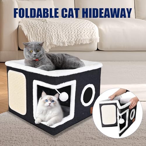 Cat Beds for Indoor Cats, Large Cat Cave Bed - Image 5