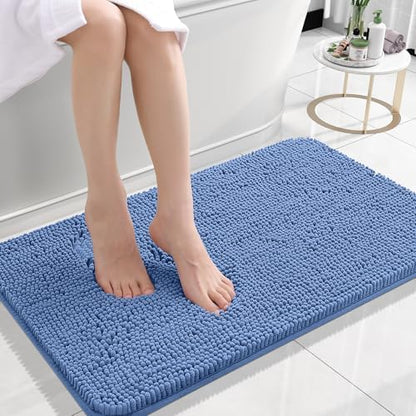 OLANLY Small Bathroom Rugs 24x16, Soft Absorbent Chenille Bath Rugs, Rubber - Image 2