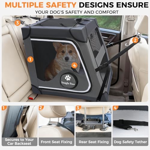 Snagle Paw Dog Car Crate for Back Seat - Image 5