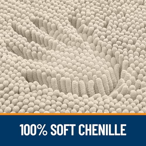 OLANLY Bathroom Runner Rugs 45x27, Extra Soft Absorbent Chenille Bath Rugs - Image 3
