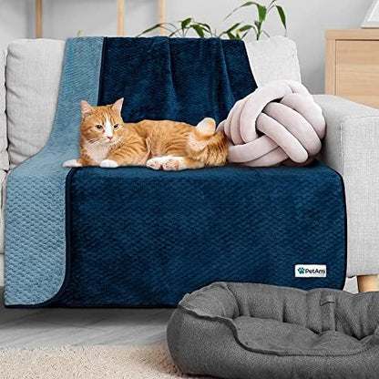 PetAmi Waterproof Dog Blanket, Leakproof Puppy Blanket, 40x60 Navy Blue - Image 6