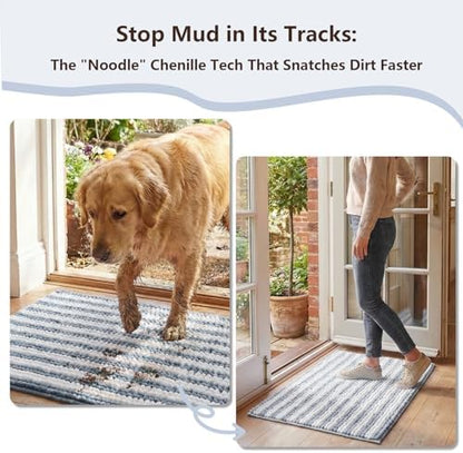 Chenille Bathroom Rug Non Slip Washable, Absorbent Bath Mat - Image 4
