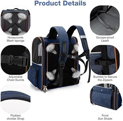 Large Cat Backpack Carrier Expandable Pet Carrier Backpack - Image 4