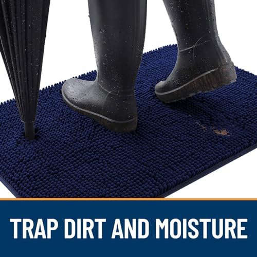 OLANLY Dog Door Mat for Muddy Paws 35x24, Super Absorbent Chenille Mud Mat - Image 2