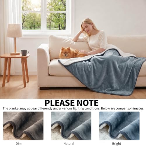 Sunheir Waterproof Blanket for Bed, Reversible Soft Flannel Twin Bed Blanket - Image 3