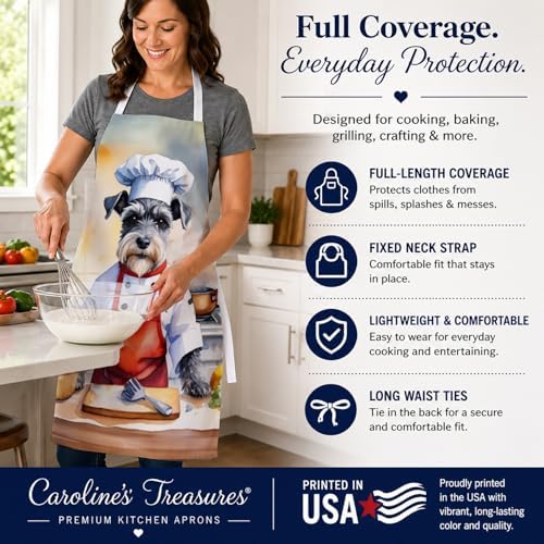 Caroline's Treasures Schnauzer The Chef Apron Cooking Kitchen Server Baking - Image 4