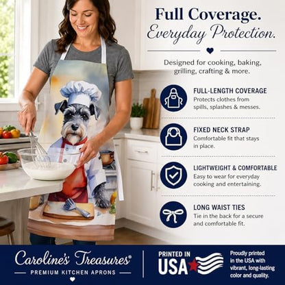 Caroline's Treasures Schnauzer The Chef Apron Cooking Kitchen Server Baking - Image 4