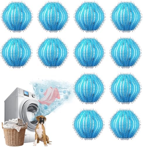 12Pcs Pet Hair Remover for Laundry, 2 inch Large Ball Lint Traps by ABrighterDayTheMeetueWay