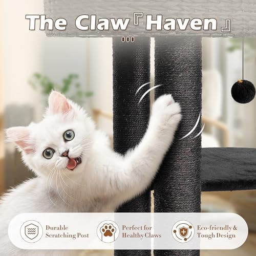 KAMABOKO Gothic Cat Tree, 39” Black Cat Tower - Image 5