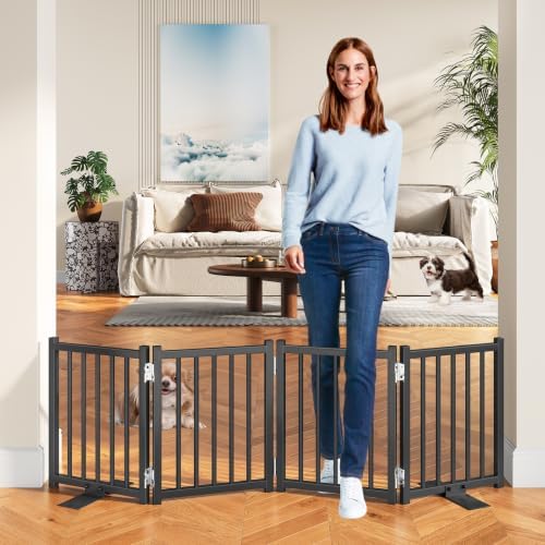 Snughome 2 Pack Short Dog Gate Indoor, Expand Up to 48’’ Wide Foldable Pet Gate by Snughome