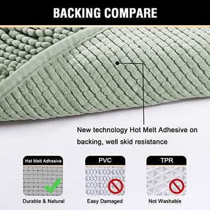 H.VERSAILTEX Bath Mat for Bathroom Non Slip Luxury Chenille Ultra Soft Bath - Image 6