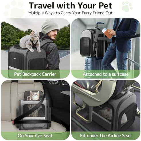 Pawtners Cat Backpack with Play Tunnel, Design - Image 5