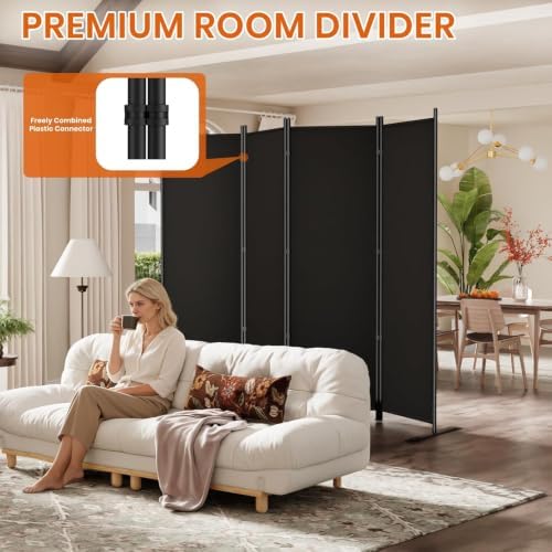 SUNALLY Room Divider Privacy Screens, 8 Panel Divider - Image 6