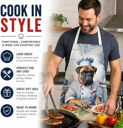 Caroline's Treasures Bullmastiff The Chef Apron Cooking Kitchen Server Baking - Image 2