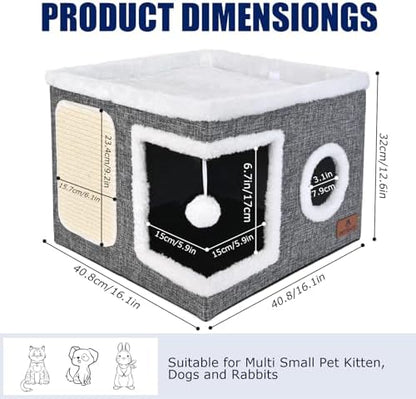 Cat Beds for Indoor Cats, Large Cat Cave Bed - Image 2