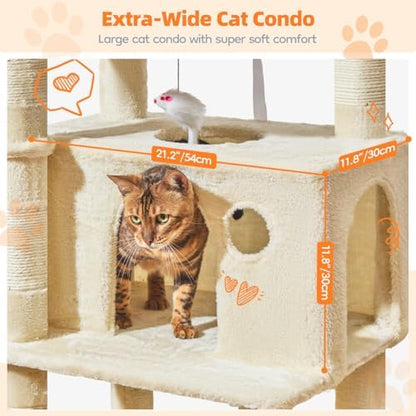 Taoqimiao Large Cat Tree, 73 in Tall Cat Tower - Image 3
