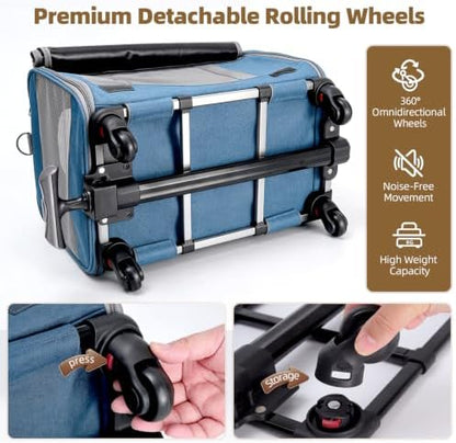 Rolling Cat Carrier with Detachable Wheels, Soft Sided - Image 5
