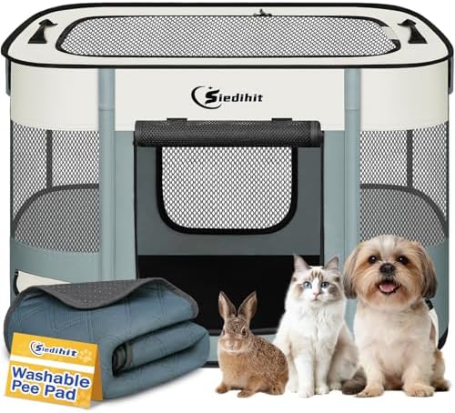 Siedihit 28" Dog Playpen, Cat Puppy Pen, Pet Portable Crate Indoor Outdoor by Siedihit