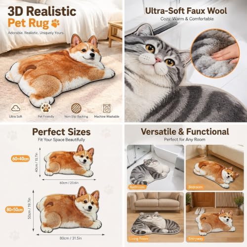 3D Realistic Dog Shaped Bath Mat & Floor Rug - Image 6