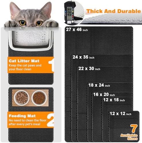 Cat Litter Mat 12"x18", Double Layer EVA litterbox Mat - Image 2