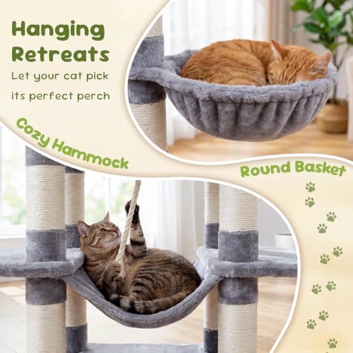 Heybly Cat Tree, 68 inch Multi-Level Cat Tower - Image 3