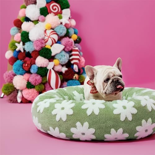 LE SURE Shown on TV Jacquard Donut Dog Bed Medium Size by Lesure