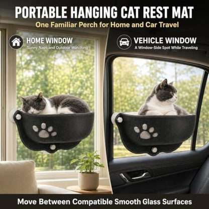 Cat Car Window Hammock with Soft Pad, Cat Car Window Seat, Suction Cup Bed - Image 3