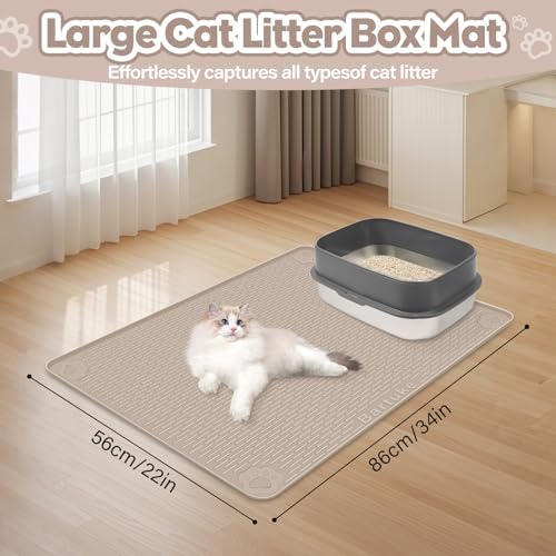 Silicone Cat Litter Mat for Litter Box 34”x22” Large Cat Mat - Image 4