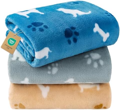 Luciphia 3 Pack Cute Dog Blankets Soft Fleece by luciphia
