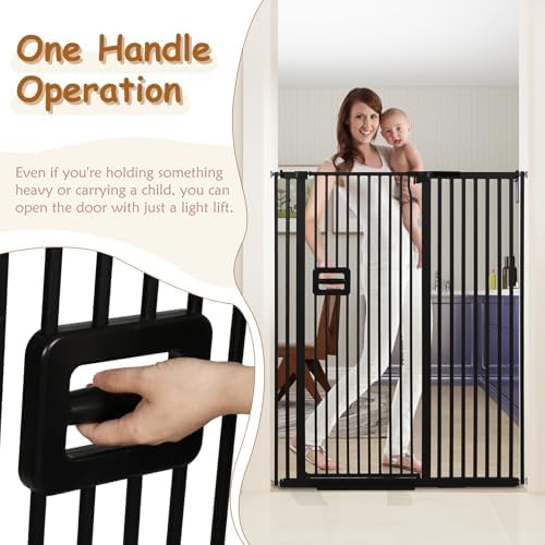 55'' Extra Tall Cat Gate, 42.9"-46.9" Wide Auto Close Tall Pet Gate - Image 5