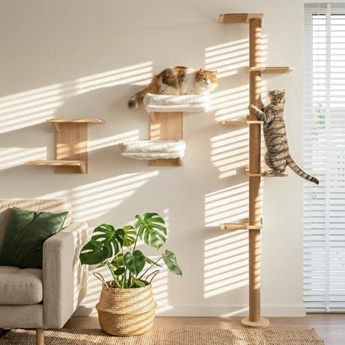 Wall Mounted 5-Tier Cat Scratching Post Tree - Image 2