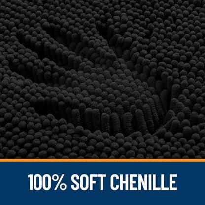OLANLY Toilet Rugs U-Shaped 24x24, Soft Absorbent Chenille Contour Rugs - Image 3