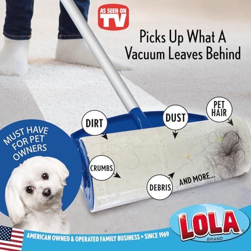 LOLA Rola Sticky Mop Refills, Giant Adhesive Roller, 180 Sheets, Traps Dirt - Image 3