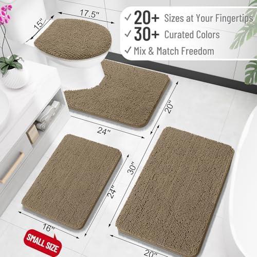 OLANLY Bathroom Runner Rugs 45x27, Extra Soft Absorbent Chenille Bath Rugs - Image 2
