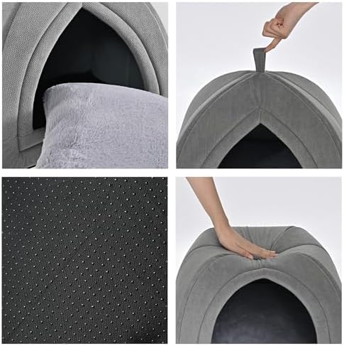 Amazon Basics Cat Bed Cave, 2-in-1 Foldable House - Image 2