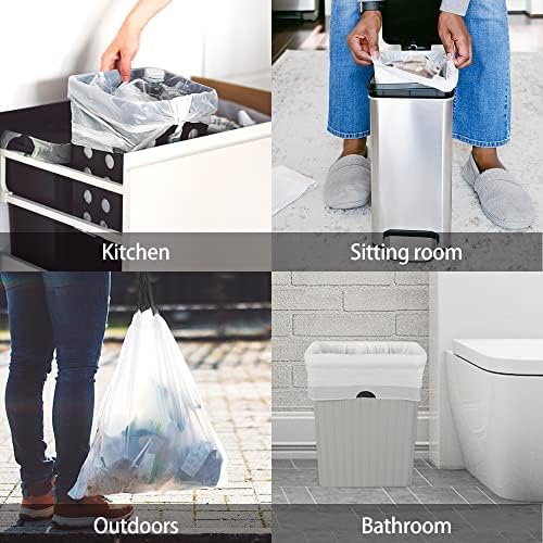 Teivio 2 Gallon Small Drawstring Trash Bags, Mini Plastic Bin Liners fit 1.8-2 - Image 6