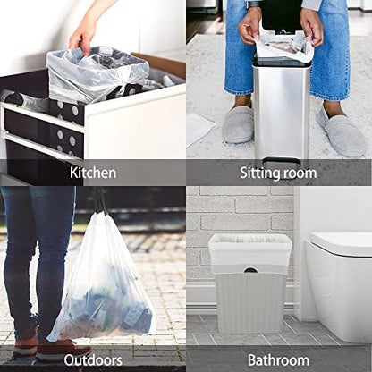 Teivio 2 Gallon Small Drawstring Trash Bags, Mini Plastic Bin Liners fit 1.8-2 - Image 6