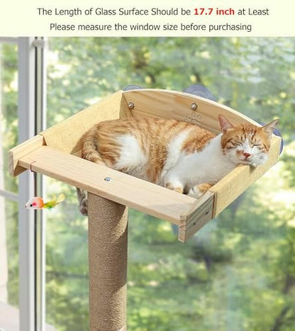 Cat Window Perch with Scratching Post, 46-Inch Tall Climbing Tree & Hammock - Image 2