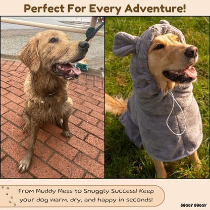 SOGGYDOGGY® US: Luxury Dog Bathrobe, Super Absorbent Microfiber Dog Bath - Image 5