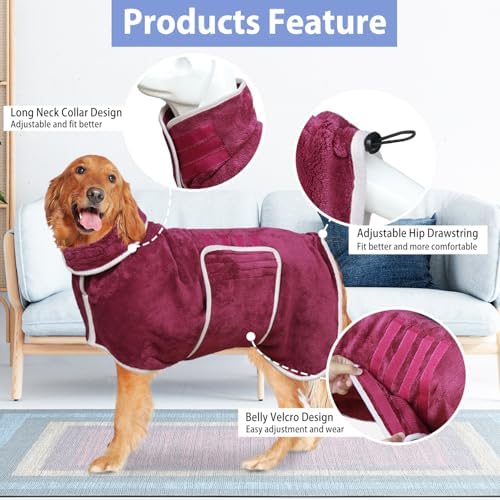 Dog Bathrobe Towel Dog Drying Coat - Image 2