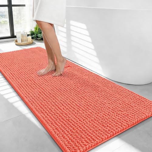 OLANLY Thick Chenille Bathroom Runner Rugs 44x24, Absorbent Bath Mat by OLANLY