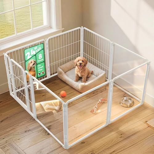 FXW AuraSpace Pro Acrylic & Wire Mesh Indoor Dog Playpen, 8 Panels by FXW