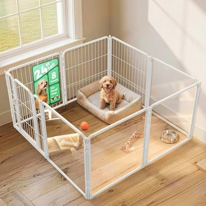 FXW AuraSpace Pro Acrylic & Wire Mesh Indoor Dog Playpen, 8 Panels by FXW