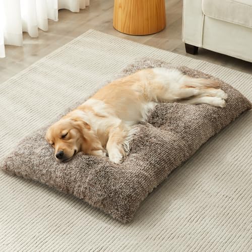 BFPETHOME Dog Beds for Large Dogs, Plush Dog Crate Bed Fluffy Cozy Kennel Pad by BFPETHOME