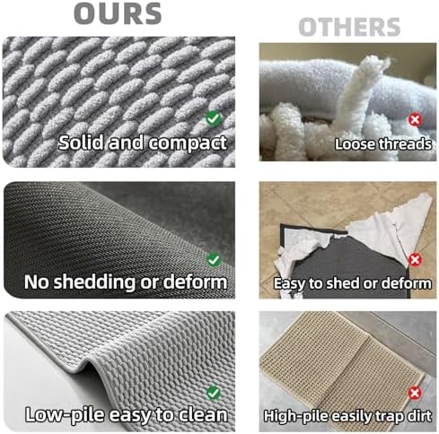 TYUU Large Bathroom Rugs Non Slip Washable Bath Rugs Super Absorbent Bathroom - Image 6