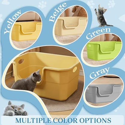 2 Pack Low Entry Litter Box for Kittens & Senior Cats, High Sided Litter Boxes - Image 6