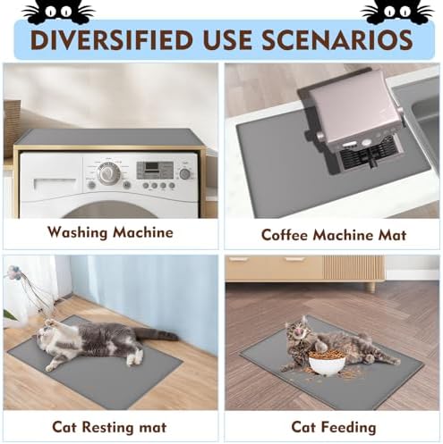 Cat Litter Mat 24" x 16", Soft Silicone Material, Easy Clean Waterproof No Slip - Image 7