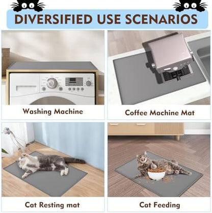 Cat Litter Mat 24" x 16", Soft Silicone Material, Easy Clean Waterproof No Slip - Image 7
