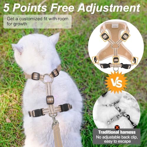 BEAUTYZOO Cat Harness and Leash Set, Escape Proof and Adjustable - Image 4