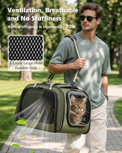 Pecute Cat Carrier, Double Bubble Pet Carrier - Image 6